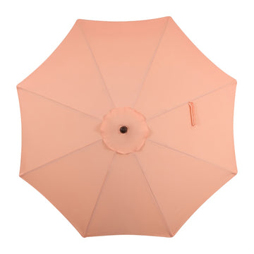 Tracy 9 ft. Classic MidCentury Scalloped Fringe Market Patio Umbrella